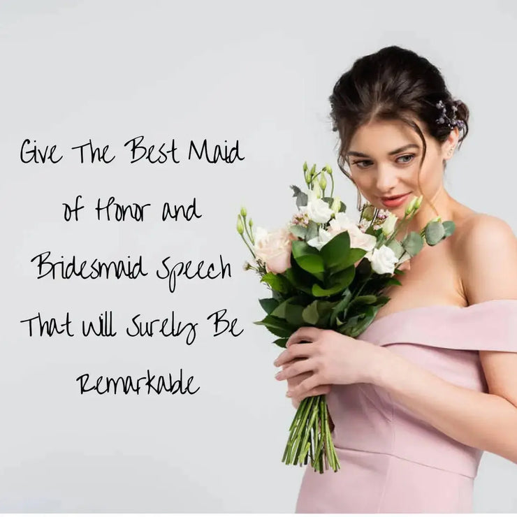 A Compelling and Emotional Maid of Honour, Mother of Bride, Bridesmaid wedding Speech to download in minutes. CE Digital Downloads