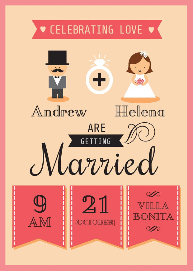 Wedding Invitation, Save The Date. Personalised Invite,/Weddings/Save The Date/Modern Wedding Invite. CE Digital Downloads