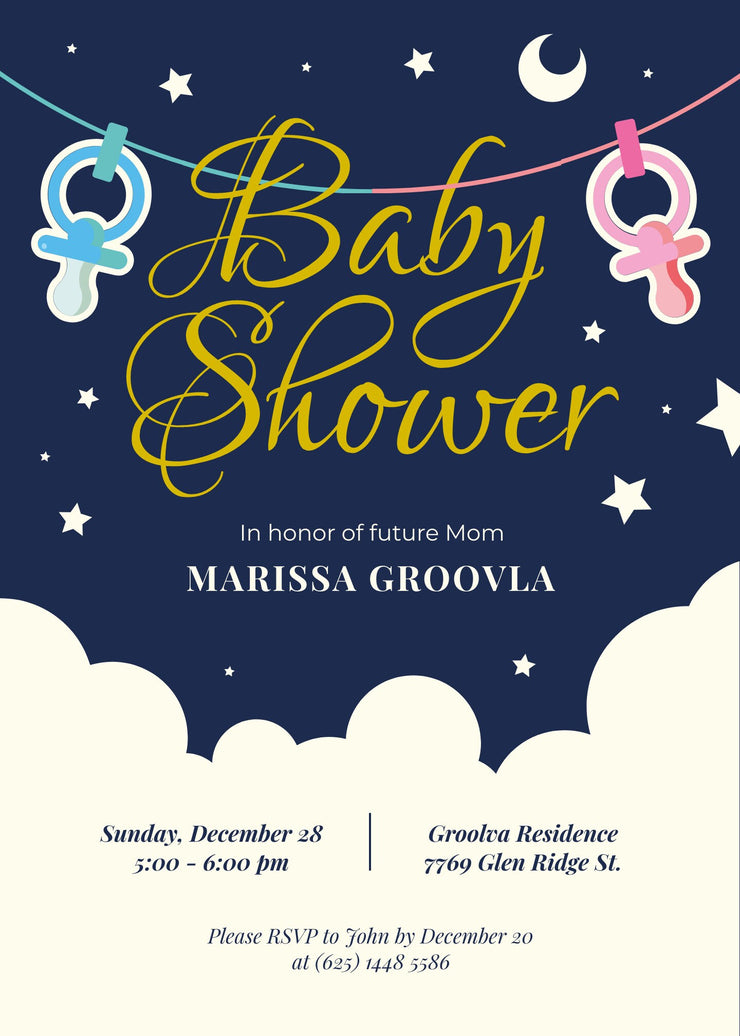Personalised Baby Shower Invitation - Baby Design -  Personalised Baby Shower Invitation Designed for you CE Digital Gift Store