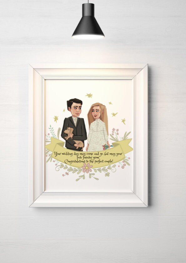 Personalised Bride and Groom Gift, Wedding Gift, Gift for Her, Boyfriend Girlfriend Print, Customised Couple Gift, Anniversary Gift, Wedding CE Digital Gift Store