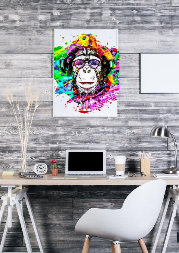 Ape Art Modern Print/ Wall  Art Ape/ Wall Art/ Art/ Animal Print/Digital Download CE Digital Gift Store