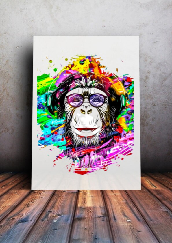 Ape Art Modern Print/ Wall  Art Ape/ Wall Art/ Art/ Animal Print/Digital Download CE Digital Gift Store