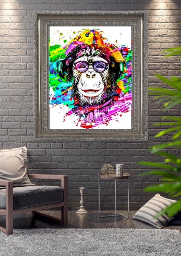 Ape Art Modern Print/ Wall  Art Ape/ Wall Art/ Art/ Animal Print/Digital Download CE Digital Gift Store