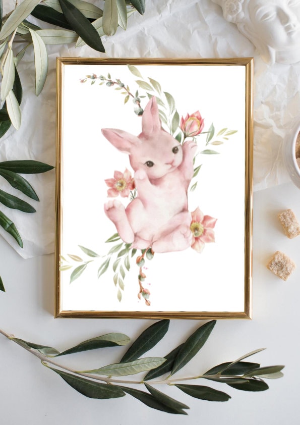 Printable Wall Art kids | Set of 2 Cute Bunny's, Wall Art, Bunny Picture, Animal Print - Home, Bedroom & Nursery Print Instant Download CE Digital Gift Store