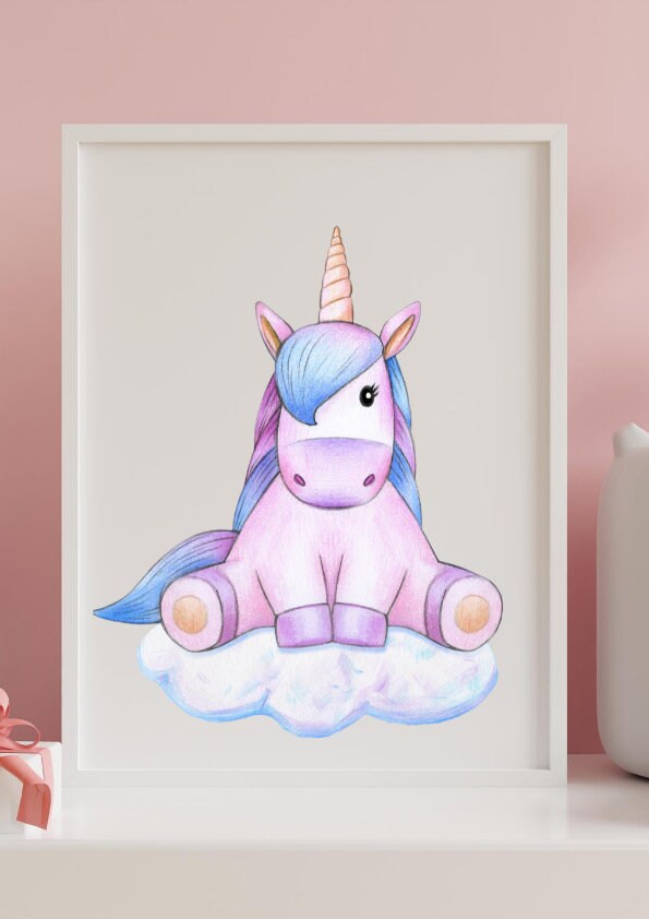 Printable Wall Art kids | Set of 3 Unicorn and Rainbow, Wall Art, Unicorn and Rainbow Print - Home, Bedroom & Nursery Print Instant Download CE Digital Gift Store