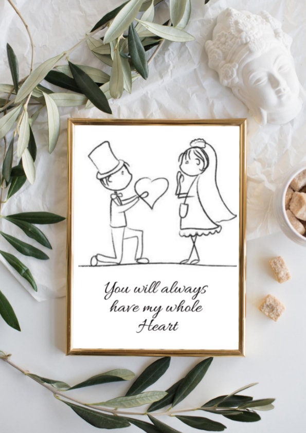 Personalised Bride and Groom Gift, Wedding Gift, Gift for Her, Boyfriend Girlfriend Print, Customised Couple Gift, Anniversary Gift, Wedding CE Digital Gift Store