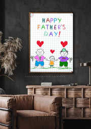 Pride Month, Two Dads Father's Print from Children-Customised, Gift for Dad, Fathers Day Print, Family Print Poster, Wall Décor for Daddy CE Digital Gift Store