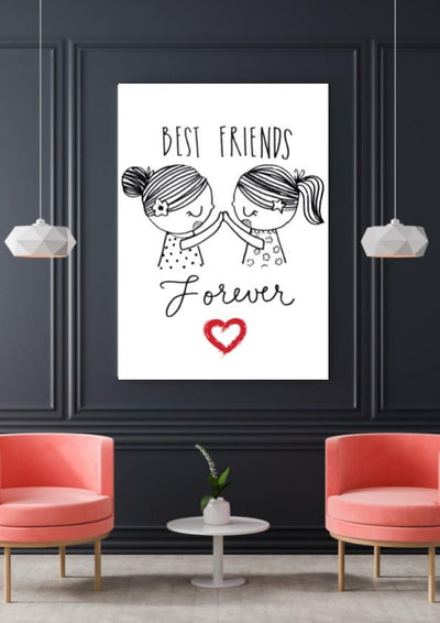 Best Friends Print Wall Art Gift, Print, Card  | Beautiful Bride print | Wedding Day | Best Friends | Personalised |gift for her CE Digital Gift Store