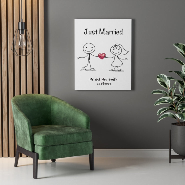 Just Married Personalized Print, Couples Gift, Gift for Her, Boyfriend Girlfriend Print, Customised Couple Gift, Just Married Gift CE Digital Gift Store