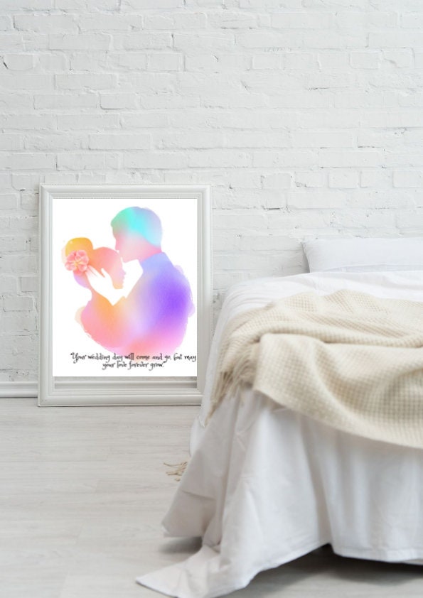 Wedding Wall Art Print | Personalised Wedding Print | Just Married | Congratulations Card | Wedding Day | Wedding | Bride and Groom Card CE Digital Gift Store