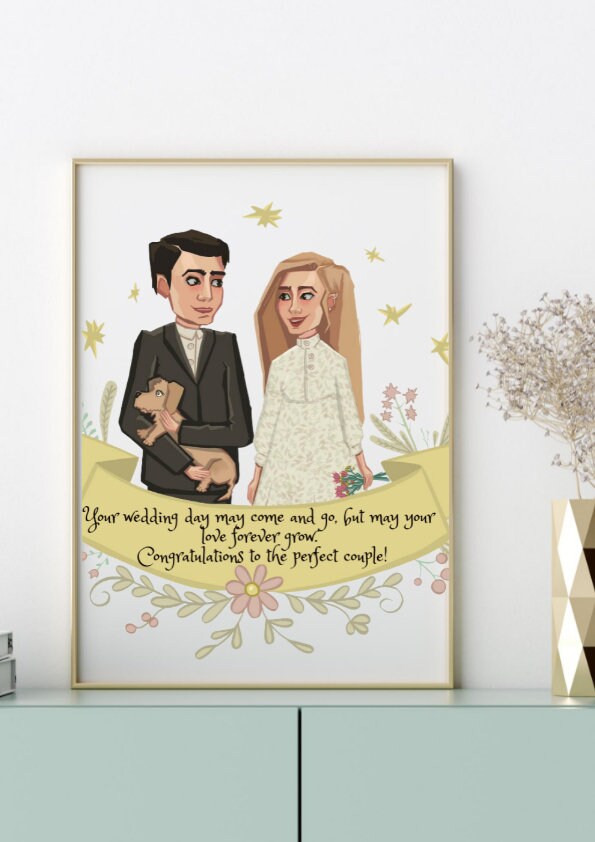 Personalised Bride and Groom Gift, Wedding Gift, Gift for Her, Boyfriend Girlfriend Print, Customised Couple Gift, Anniversary Gift, Wedding CE Digital Gift Store