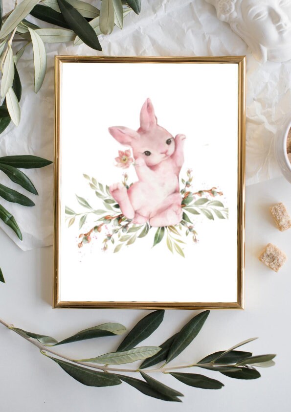 Printable Wall Art kids | Set of 2 Cute Bunny's, Wall Art, Bunny Picture, Animal Print - Home, Bedroom & Nursery Print Instant Download CE Digital Gift Store