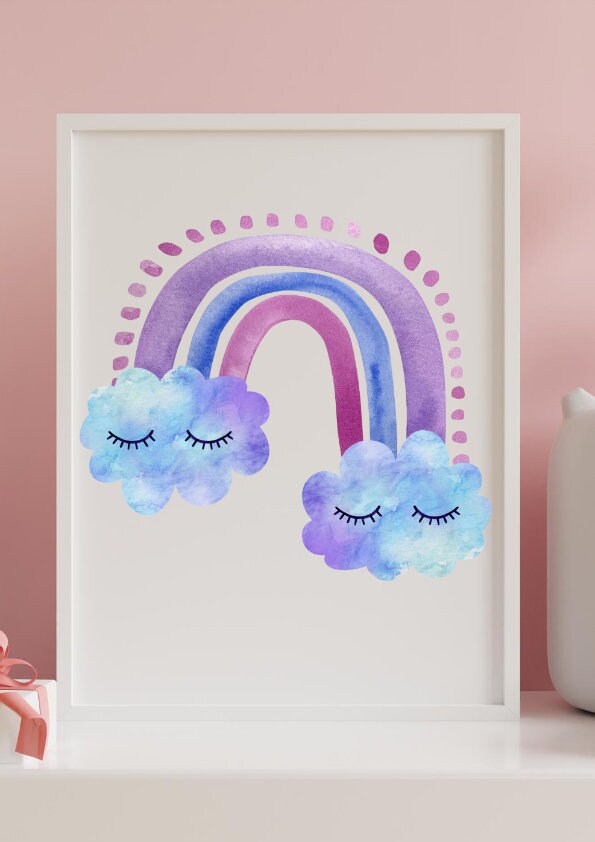 Printable Wall Art kids | Set of 3 Unicorn and Rainbow, Wall Art, Unicorn and Rainbow Print - Home, Bedroom & Nursery Print Instant Download CE Digital Gift Store