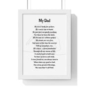 Father's Day Poem Card Print - Custom Word Wall Art Frame - Birthday, Fathers Day Gifts - For Dad, Daddy, Grandad - From Son, Daughter