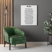 Father's Day Poem Card Print - Custom Word Wall Art Frame - Birthday, Fathers Day Gifts - For Dad, Daddy, Grandad - From Son, Daughter