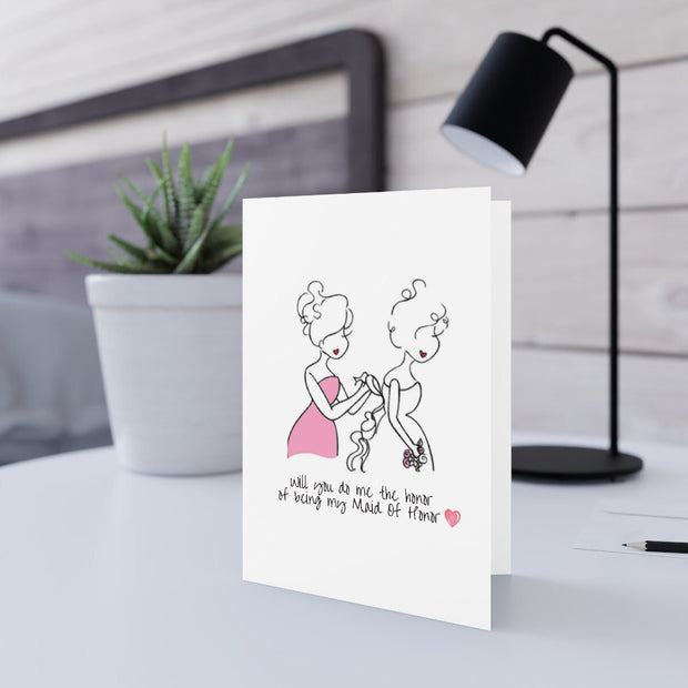 SET of 2 Minimalist Bridesmaid/Made Of Honor Gift, Gift for Maid of Honor, Maid of Honor Proposal, Bridesmaid Proposal Illustration, CE Digital Gift Store