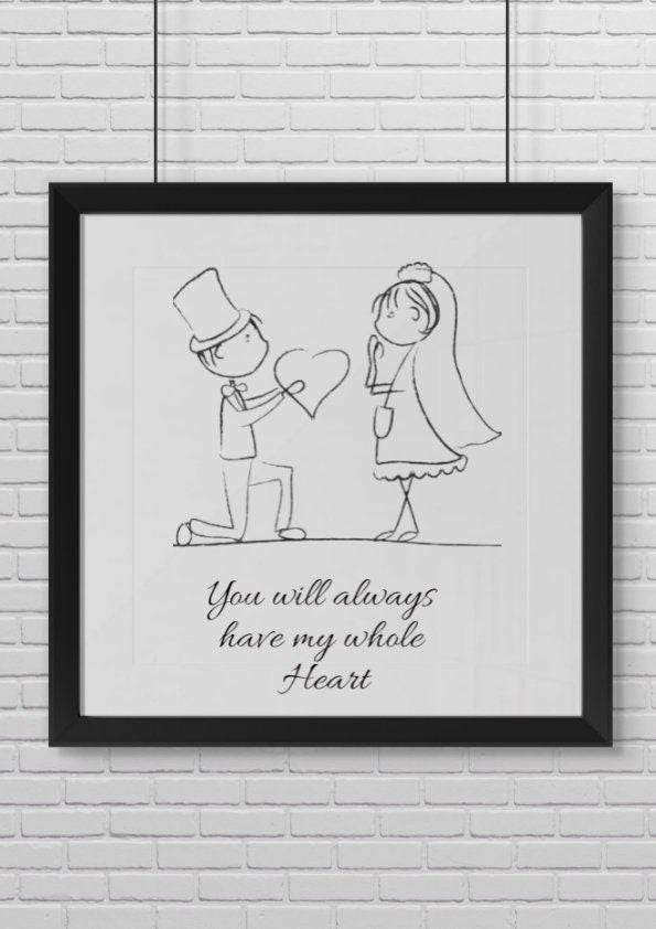 Personalised Bride and Groom Gift, Wedding Gift, Gift for Her, Boyfriend Girlfriend Print, Customised Couple Gift, Anniversary Gift, Wedding CE Digital Gift Store