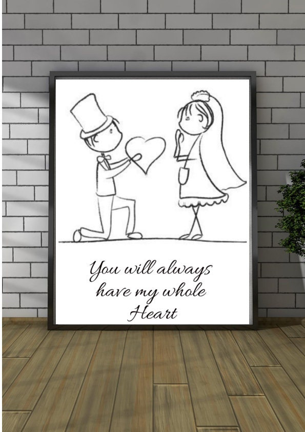 Personalised Bride and Groom Gift, Wedding Gift, Gift for Her, Boyfriend Girlfriend Print, Customised Couple Gift, Anniversary Gift, Wedding CE Digital Gift Store