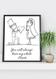 Personalised Bride and Groom Gift, Wedding Gift, Gift for Her, Boyfriend Girlfriend Print, Customised Couple Gift, Anniversary Gift, Wedding CE Digital Gift Store