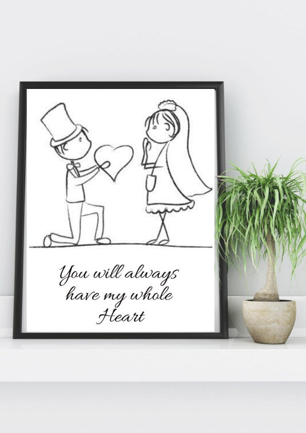 Personalised Bride and Groom Gift, Wedding Gift, Gift for Her, Boyfriend Girlfriend Print, Customised Couple Gift, Anniversary Gift, Wedding CE Digital Gift Store