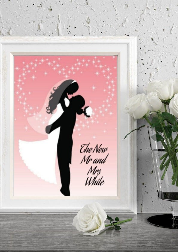 Personalised Bride and Groom Print, Couples Gift, Boyfriend Girlfriend Print, Customised Couple Gift, Anniversary Gift, Wedding CE Digital Gift Store