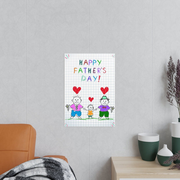 Pride Month, Two Dads Father's Print from Children-Customised, Gift for Dad, Fathers Day Print, Family Print Poster, Wall Décor for Daddy CE Digital Gift Store