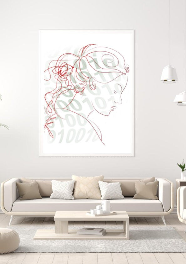 Modern Wall Art | Wall Art | Wall Decor | Line Drawing | Love Print | Art Print | Home Decor | Abstract/ Modern Art CE Digital Gift Store