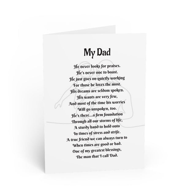 Father's Day Poem Card Print - Custom Word Wall Art Frame - Birthday, Fathers Day Gifts - For Dad, Daddy, Grandad - From Son, Daughter