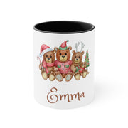 Custom Personalize Mug with name. Cute Christmas Bears. For Child, adult or first Christmas. Stocking filler or secret Santa idea.