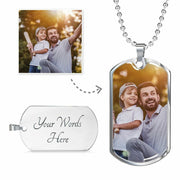 Personalised Any Message Engraved Dog Tag Chain - Photo Key Chain - Gifts for Her Him - Birthday Christmas Gifts for Husband Daddy Grandpa CE Digital Gift Store