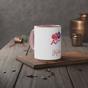 Custom Pink Christmas Mug Personalize with name. Bauble Mug. For Child, adult or first Christmas. Stocking filler or secret Santa