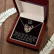 Everlasting Love 10K solid yellow gold hearts Necklace with 18 Single Cut Diamonds in a Luxury Box.