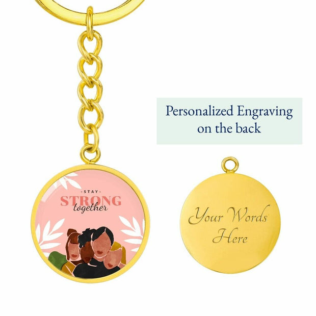 Women Rights Strong Together Enamel Keyring // Feminist Key Chain // Illustration // Feminist gift // Reproductive Rights CE Digital Gift Store