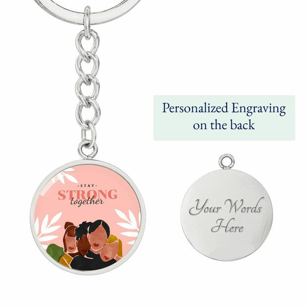 Women Rights Strong Together Enamel Keyring // Feminist Key Chain // Illustration // Feminist gift // Reproductive Rights CE Digital Gift Store