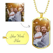 Personalised Any Message Engraved Dog Tag Chain - Photo Key Chain - Gifts for Her Him - Birthday Christmas Gifts for Husband Daddy Grandpa CE Digital Gift Store