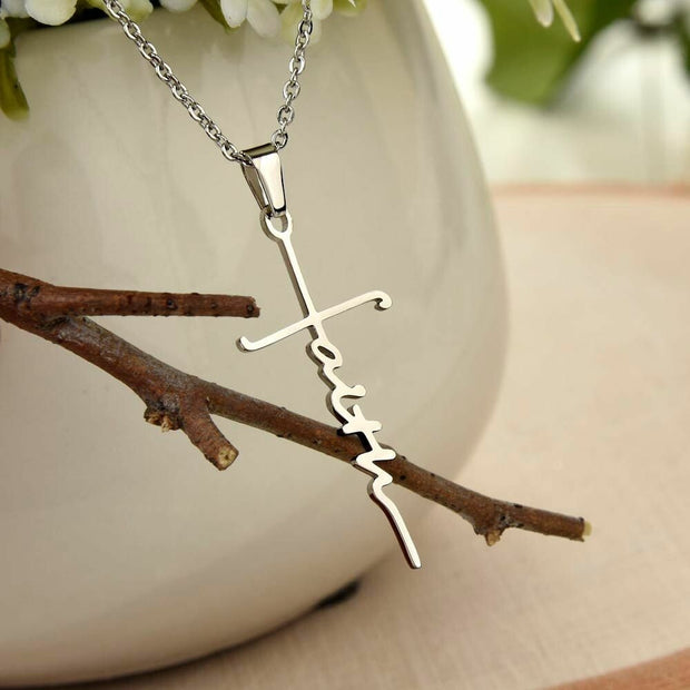 Faith Cross Necklace with Sister card