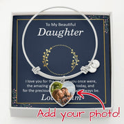 To My Beautiful Daughter Love heart photo Bracelet, Daughter Gift, Daughter Keepsake, Gifts for Her