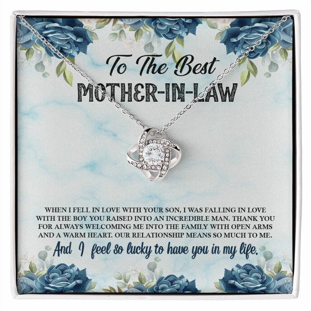 Love Knot To My Mother-In-Law Necklace Gift For Mother-In-Law Birthday Gift Mother In Law Present For Mother In Law Best Christmas Gift Idea