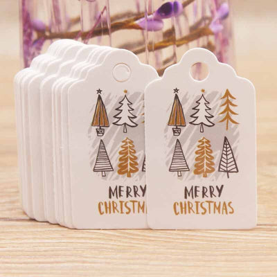 Christmas Tree Decoration Label Hang Card, Set of 100 Christmas Tree Decoration hanger, Christmas Gift Tags