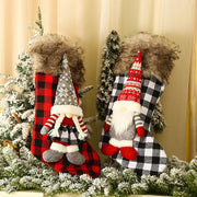 Luxury Christmas Stocking, Three-dimensional Doll Lattice Christmas Socks, Couples set Christmas Stocking Set