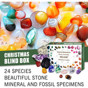 24 Days Advent Calendar, Gift Box 24 Days Box, Christmas Calendar, Minerals and Fossil stones 24-day countdown Healing Stones Calander