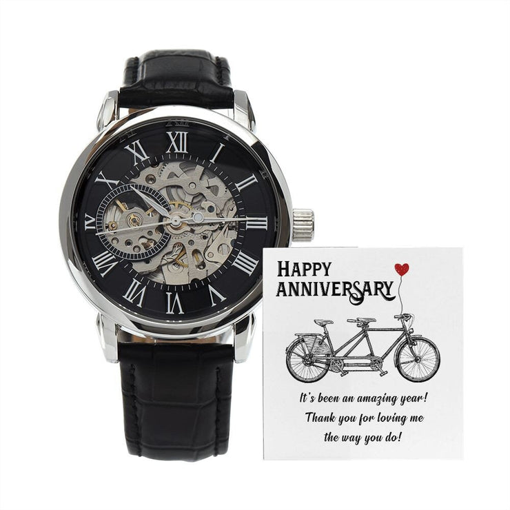 Husband Personalized Anniversary Watch, Gift for Husband, Gift for him, Mens Openwork Watch CE Digital Gift Store