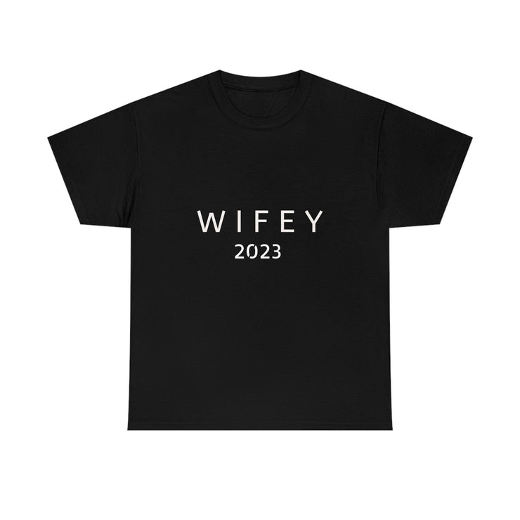 WIFEY Heavy Cotton T-shirt, Wifey 2023 T-shirt, Just got Engaged T-shirt. Just Engaged T-shirts CE Digital Gift Store