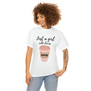 Just a Girl Who Loves Coffee" Funny T-Shirt,Coffee t-shirt, Funny t-shirt, Cotton t-shirt, Women's t-shirt CE Digital Gift Store