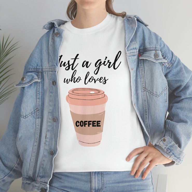 Just a Girl Who Loves Coffee" Funny T-Shirt,Coffee t-shirt, Funny t-shirt, Cotton t-shirt, Women's t-shirt CE Digital Gift Store