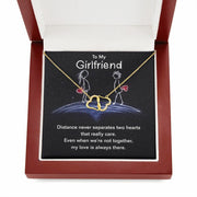 To My Girlfriend A stunning, infinitely connected pair of 10K solid yellow gold hearts, Valentines Gift, Gift for Her CE Digital Gift Store