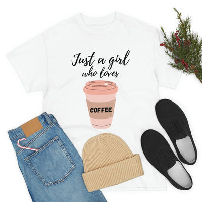 Just a Girl Who Loves Coffee" Funny T-Shirt,Coffee t-shirt, Funny t-shirt, Cotton t-shirt, Women's t-shirt CE Digital Gift Store