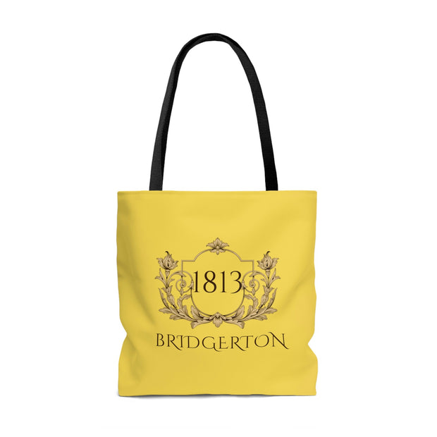 Yellow Bridgerton Tote Bag, Bridgerton-Inspired Tote Bag, Bridgerton 1813 Design Bag, Tote Bag