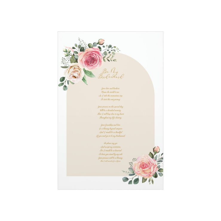 Unique Bridesmaid Poem Poster - An Emotional Invitation for Your Bridesmaids, Unique Bridesmaid Gift Ideas - Personalized Poem Poster CE Digital Gift Store