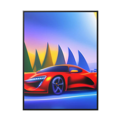 A Glimpse into the Future: Futuristic Sports Car Canvas Wrap, Modern Art, Abstract Art, Wall Art CE Digital Gift Store